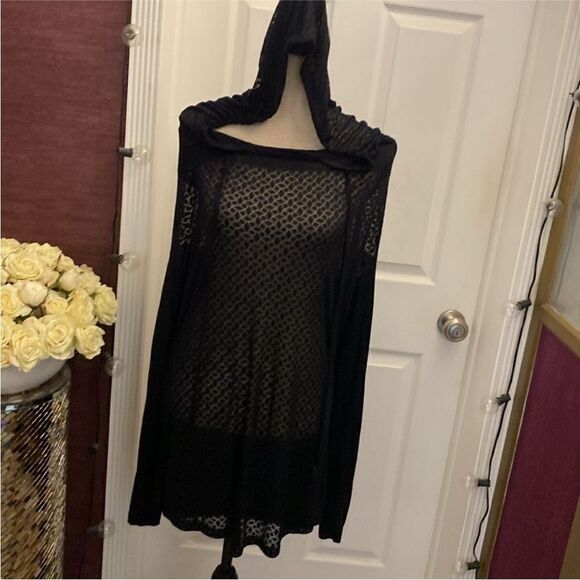 Ramy Brook Aprec Chic Black hooded Cover-Up, S - Picture 8 of 10